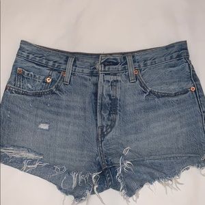 Levi 501 Light Wash Cut Offs